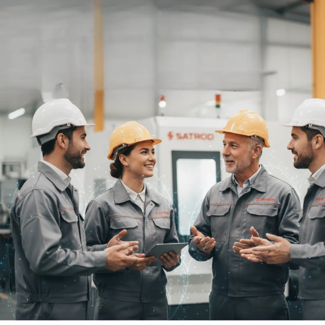 Diverse team working together